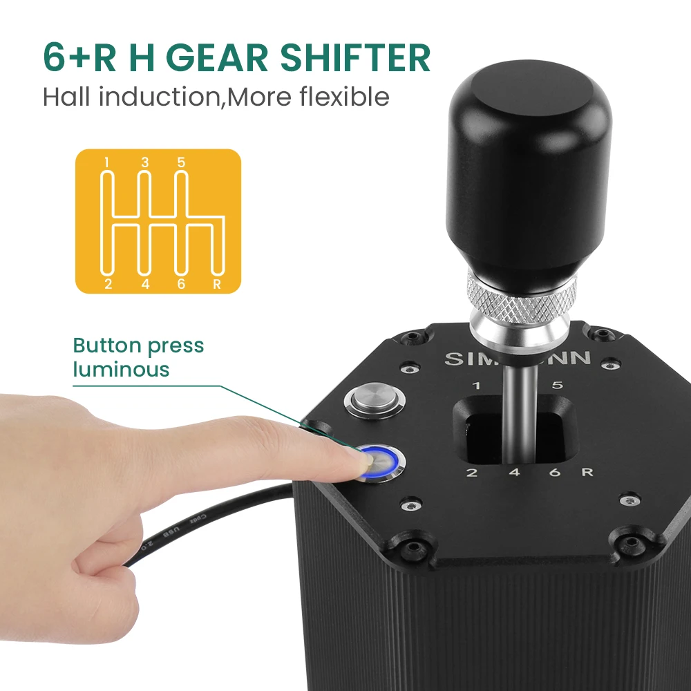 SIMSONN 6+R H Gear Shifter High-Precision Racing Gear Shifter for Sim Racing Enthusiasts - Perfect for Xbox/PC Setup