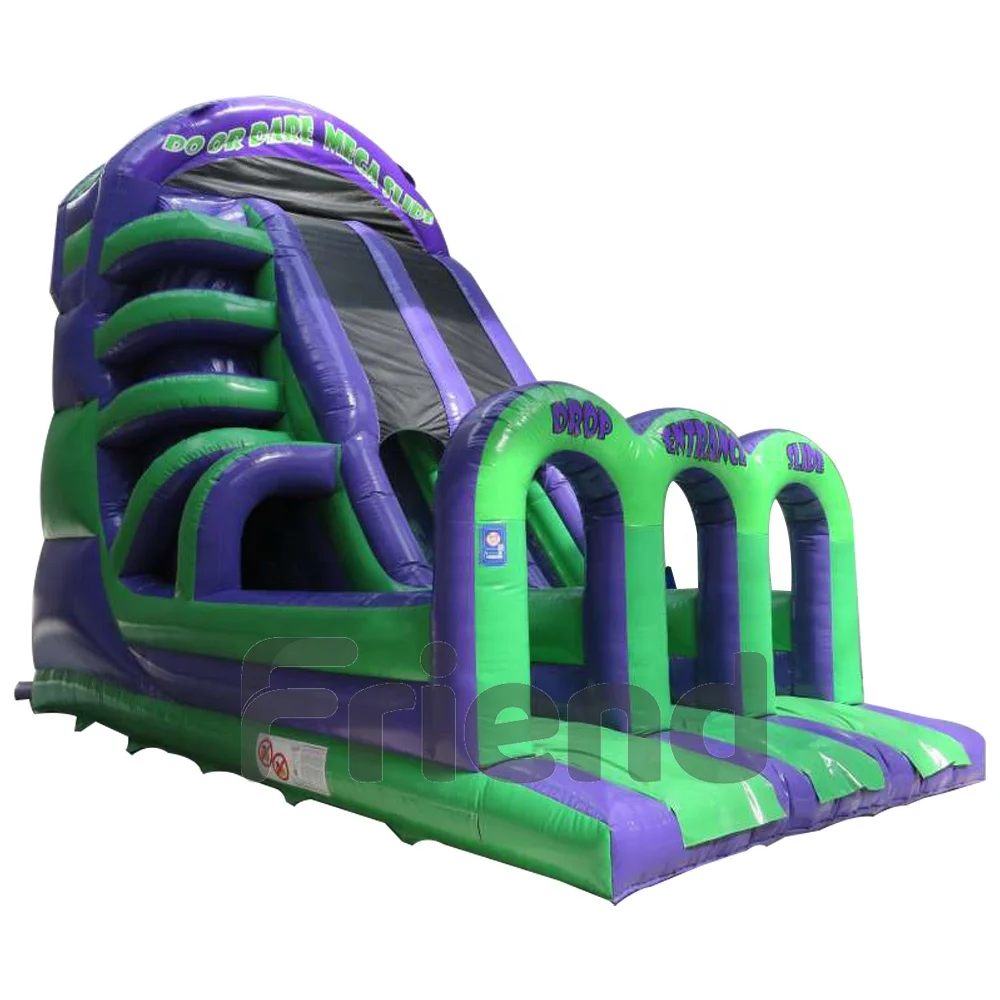 Outdoor Jungle Inflatable Dry Slide Funny Backyard 15ft Platform Drop Slide Combo Game For Sale