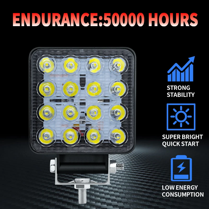 2023 New trend 4 inch 48w off road lights trucks 48mm aluminum off road flood lights led work light for trucks motorcycle