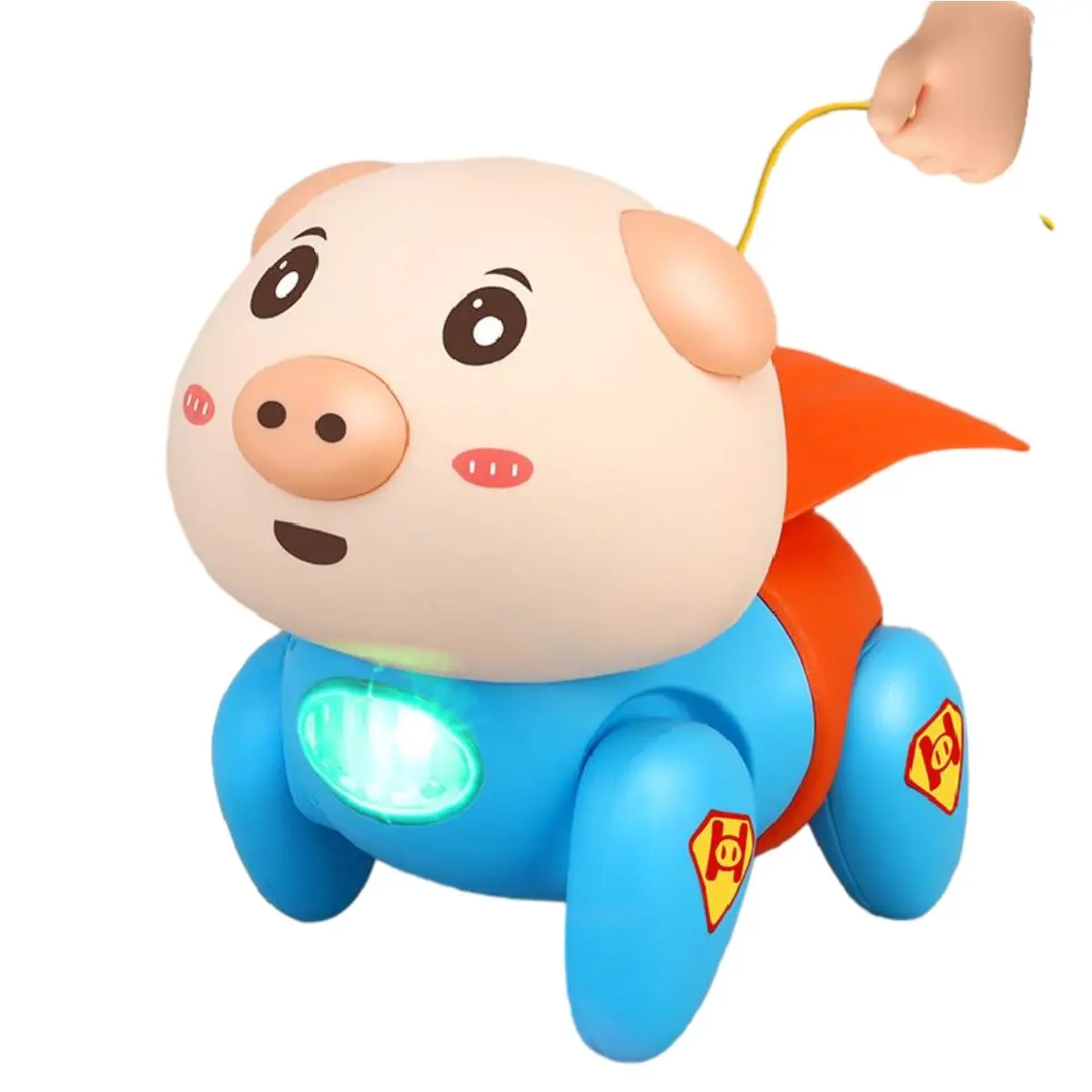 New Animal Electric Cartoon Rope Toy Walking Lighting Toy Pig Model Walk Music Toys for Children Gifts