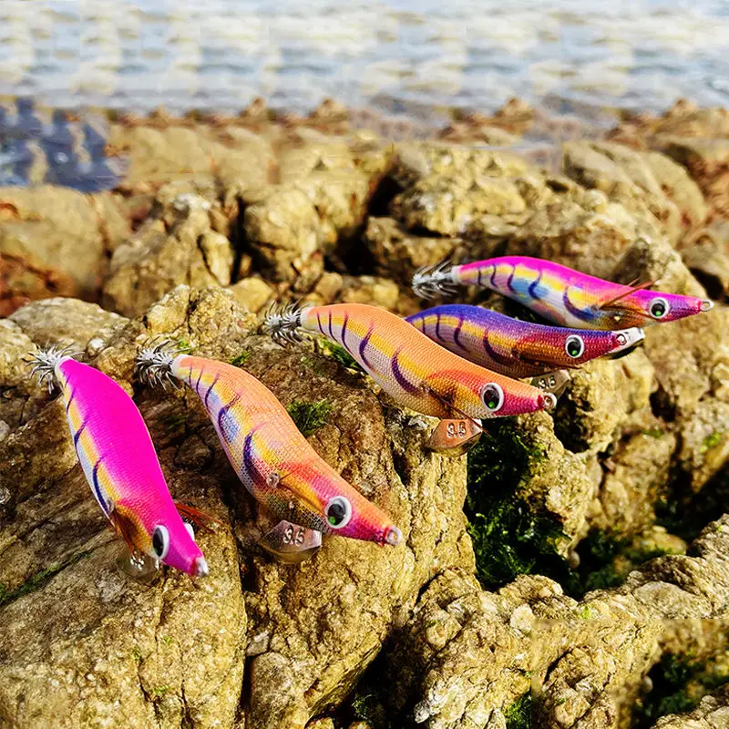 Japanese umbrella hook 3.5# EGI Squid Jig cloth wooden shrimp bait egi squid hook jigging sea fishing lure