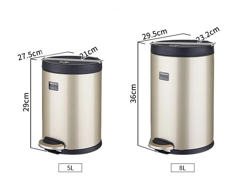 Aluminum Alloy Trash Can Office Waste bin 12 litre censor bin stainless steel