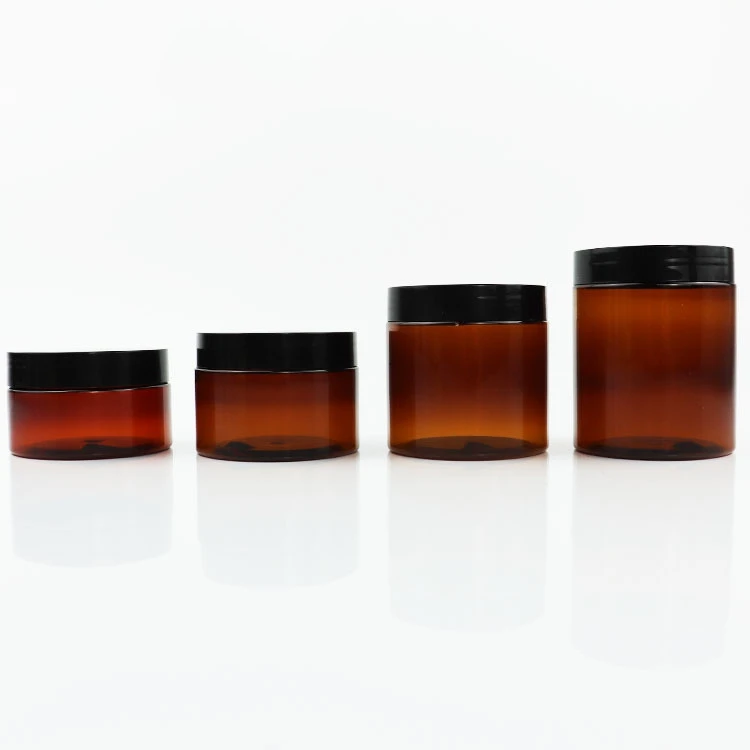 IBELONG Ready Stock wholesale  50ml 100ml 150ml 200ml 250ml 500ml amber pet jar cream jar  with lid brown jar supplier