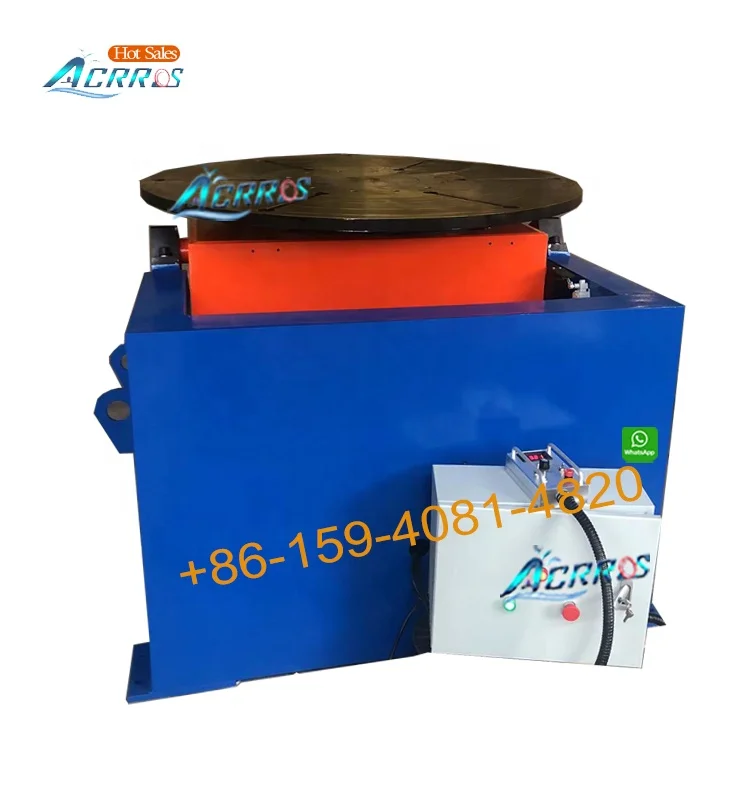 1Ton Automatic Tilting Rotary Table 0-120 Degree Welding Positioner with T-Slot Welding Turntable