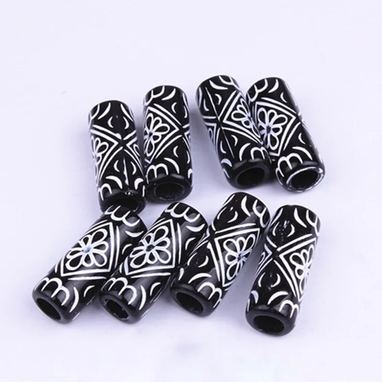 6mm hole inner diameter DIY jewelry dirty braided braids decorative hair beads plastic acrylic large hole Beads loose Beads