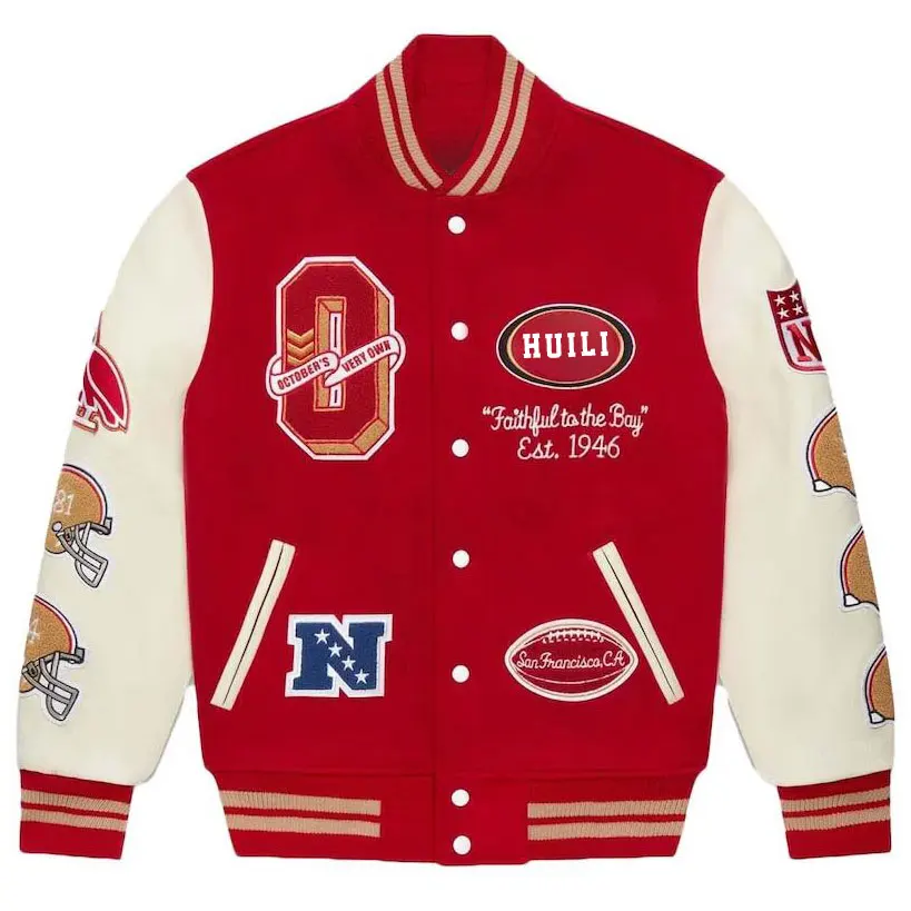 Huili Manufacturer wholesale high quality baseball oem custom vintage chenille embroidered varsity jacket custom varsity jacket