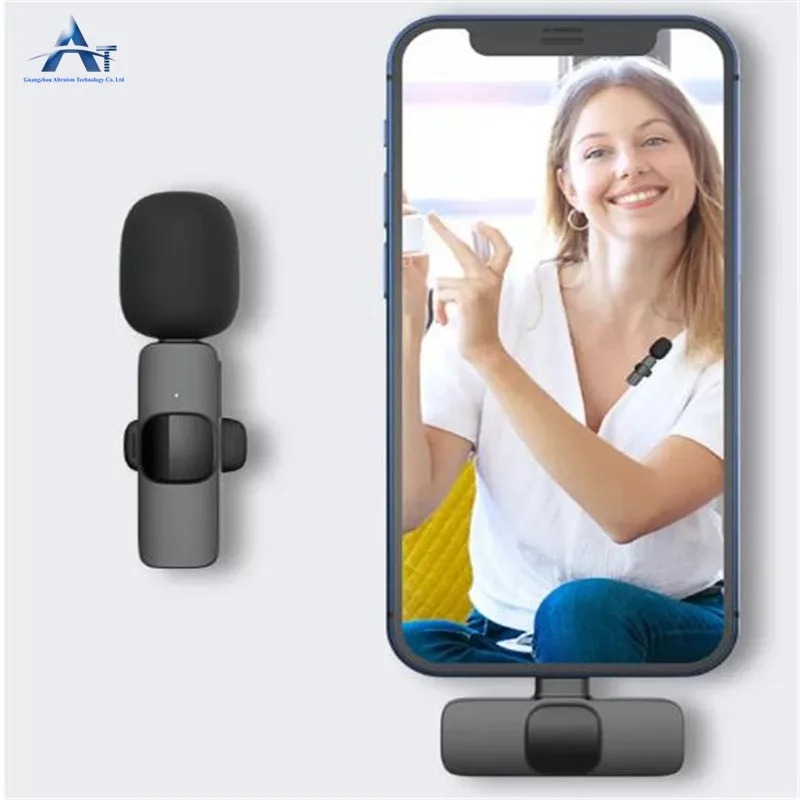 Wireless Lavalier Microphone Portable Audio Video Recording Mic For IPhone Android Mobile Phone Live Broadcast k8