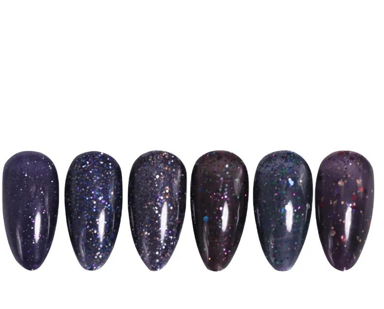 Black  Diamond Gel Nail Polish Bright Painting Nail Art Design Laser Pretty UV Gel Glitter Vernish