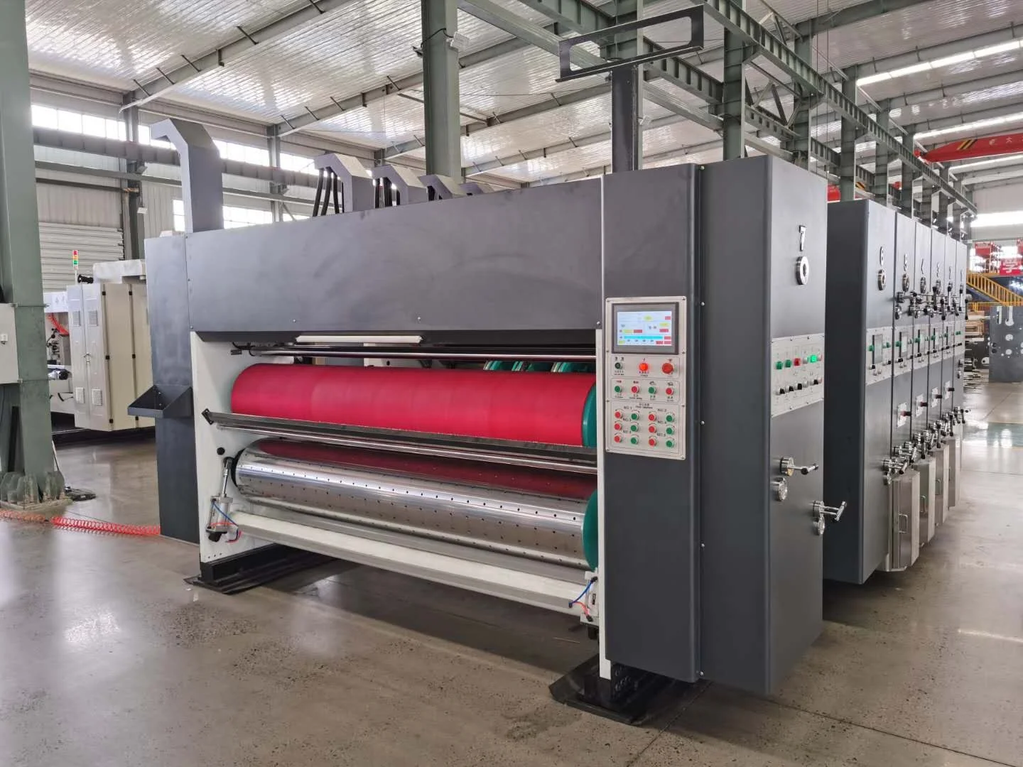 PLC high speed carton flex printing die cutting pizza box making machine