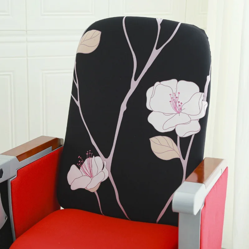 Custom any LOGO Elastic split chair cover dustproof protective cover auditorium chair back cover cinema