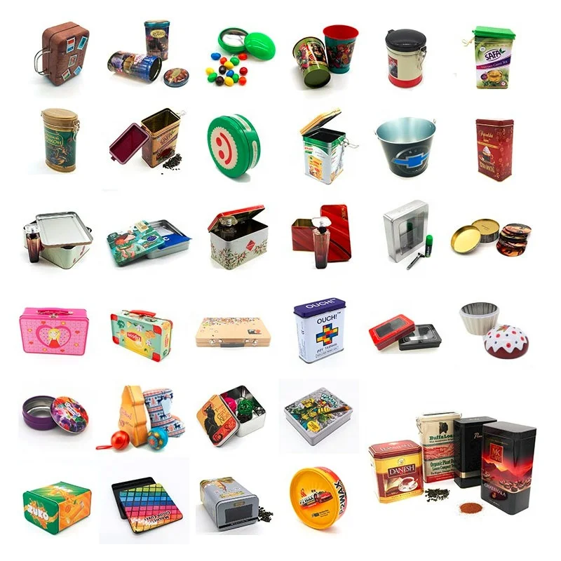 Round Airtight Tin Can Tea Coffee Candy Container Chocolate Cookie Tin Canister Box with Metal Wire Close Lid