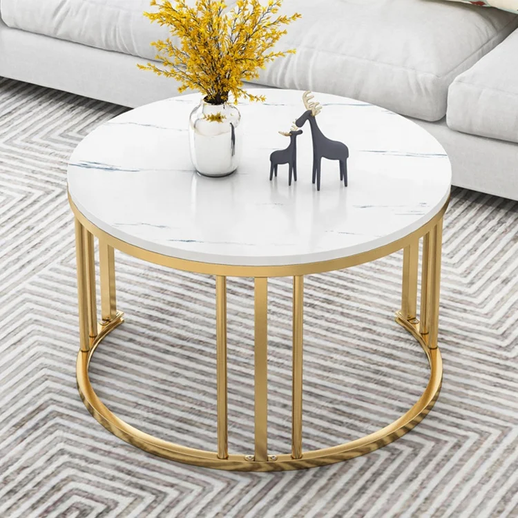 Living room furniture sets metal center coffee tables modern luxury meuble de table basse salon round coffee table
