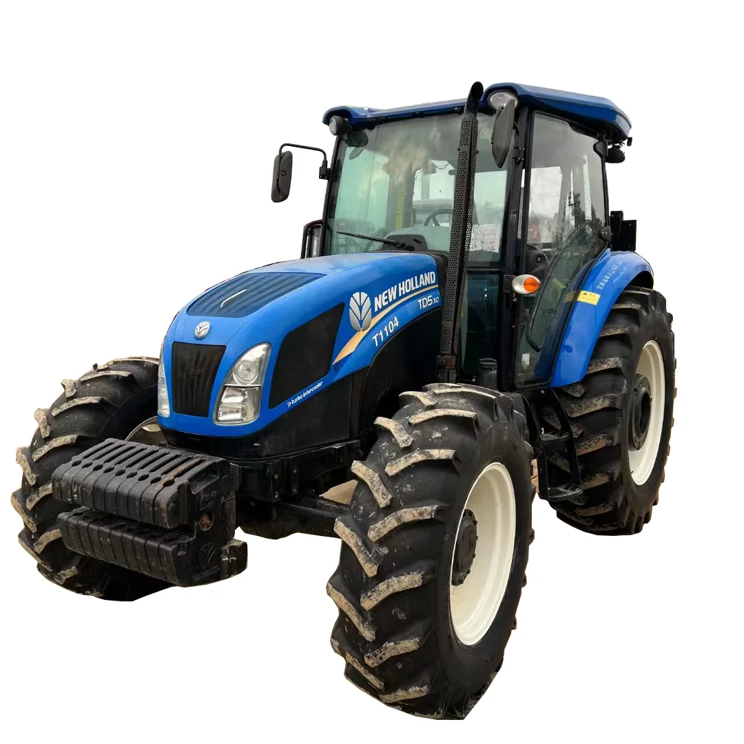 Оригинальный б/у трактор для сельского хозяйства New Holland T1104 110hp с кабиной A/C импортная версия