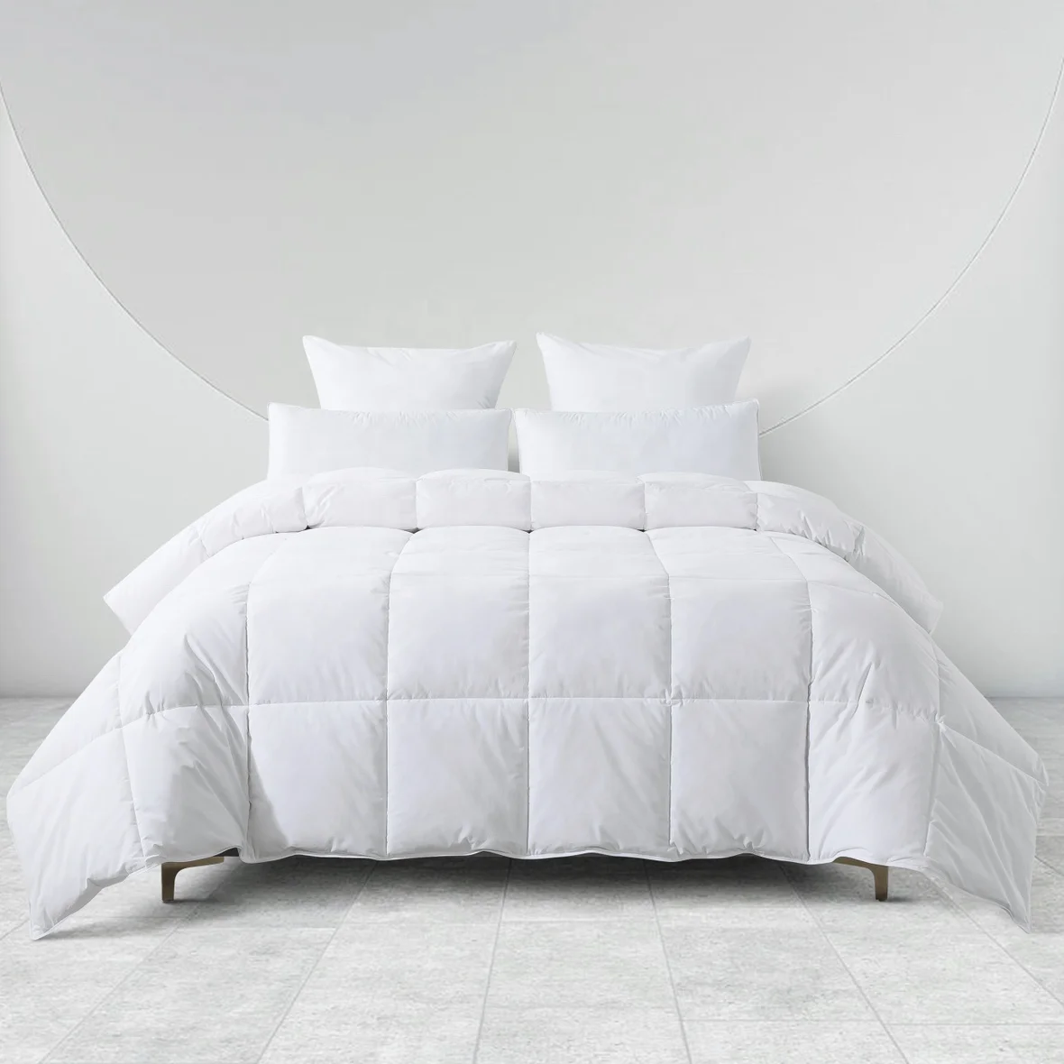 Custom Summer Autumn Light Weight Warm Hypoallergenic White Duvet Insert 100% Goose Filling Down Comforter