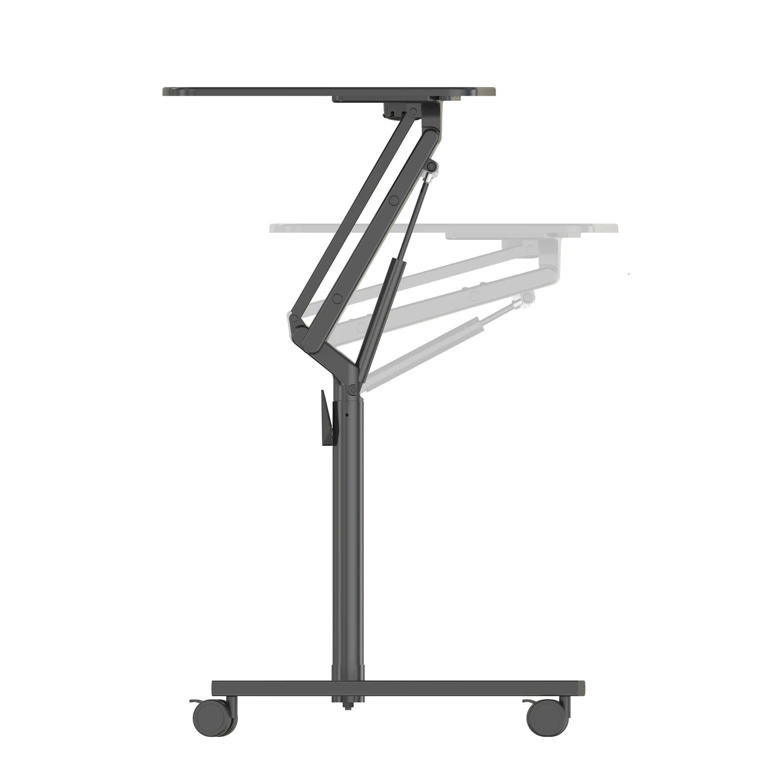 FD01 Mobile Laptop Cart Computer Desk Mobile Standing Laptop Desk Adjustable Height Cart