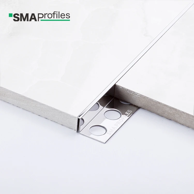 Metal Edge Trim Strip Profiles Cheap Silver Stainless Steel for Ceramic Tiles SMAProfiles Foshan Decoration Interior Tiles Etc 7-25 Days