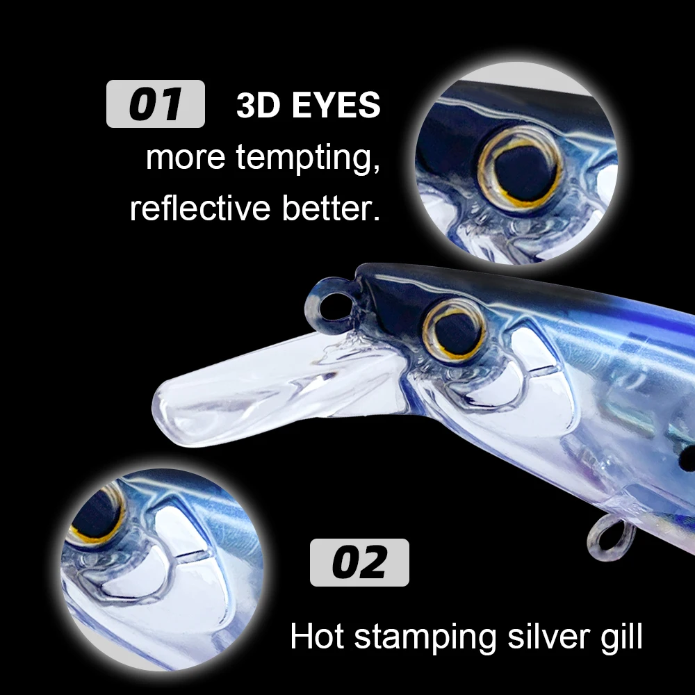 Jerkbait 120mm 21g ABS Plastic Artificial Hard Laser Saltwater Sea Floating Blank Fishing Lure Minnow Flash Blade Lake