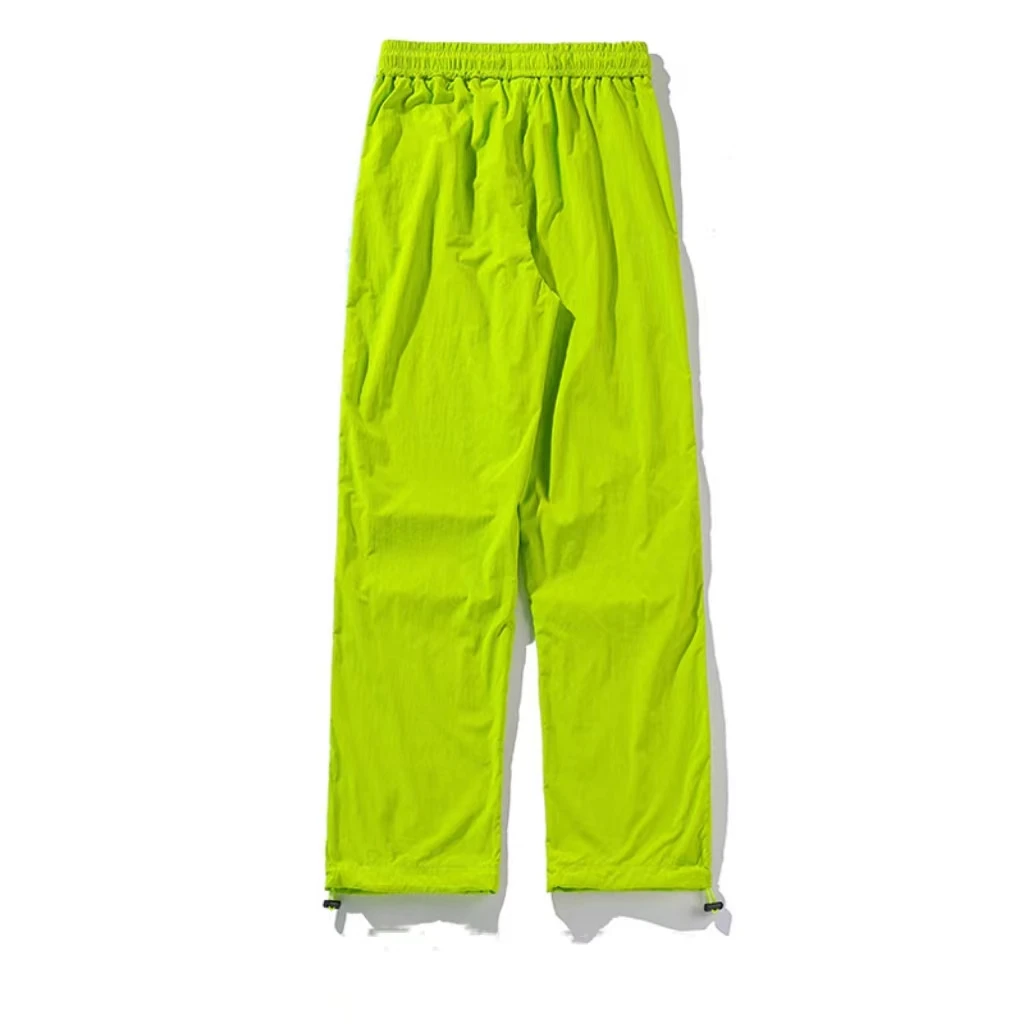 Custom Streetwear Nylon Parachute Pants Loose Drawstring Cargo Cargo Men
