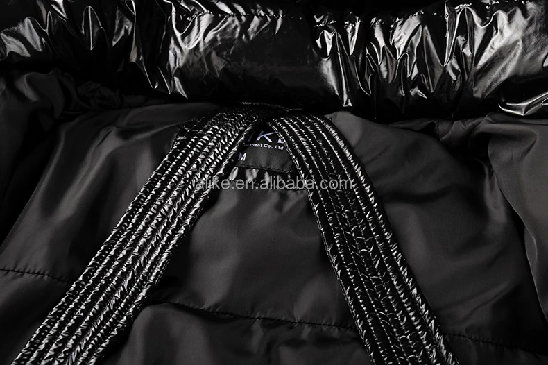 Winter Women Jacket Shiny Pu Nylon Fashion Drop Shoulder Y2K OEM Factory Black Crop Custom Puffer Women Jacket