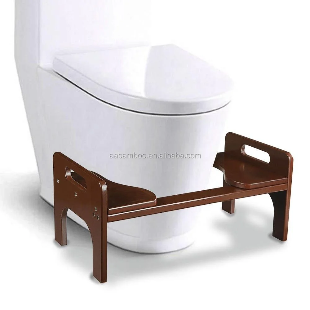 Modern bathroom bamboo adjustable toilet stool squat potty