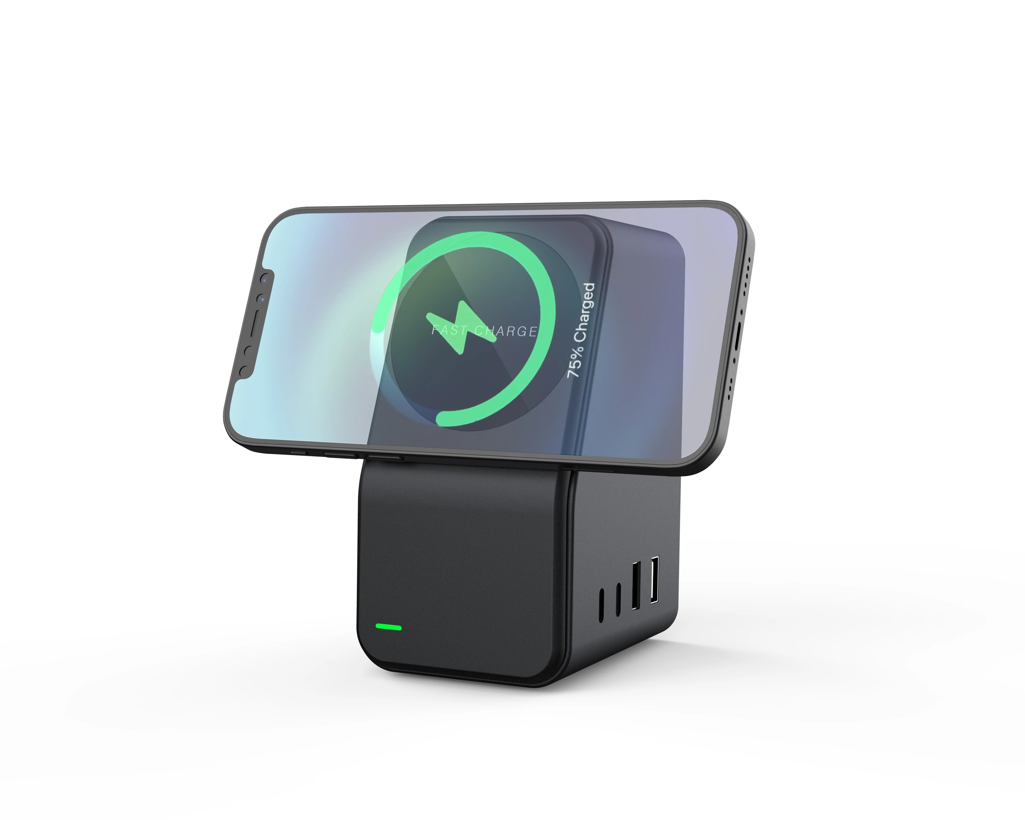 Fast charger power delivery. 15w magnetic wireless charger with PD and usb charger