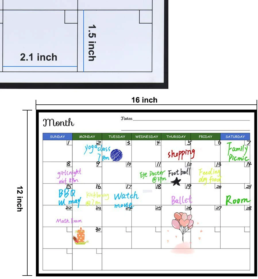 Custom weekly planner board Dry Erase Magnetic Calendar magnetic sheet whiteboard Planner home and kitchen weekly planner board