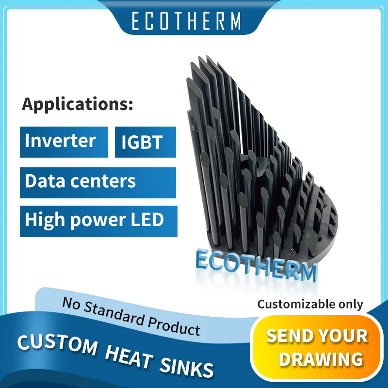 Ecotherm Custom round coated Passive 120mm Heatsink Pin Fin Cold Forged Heat Sink for led
