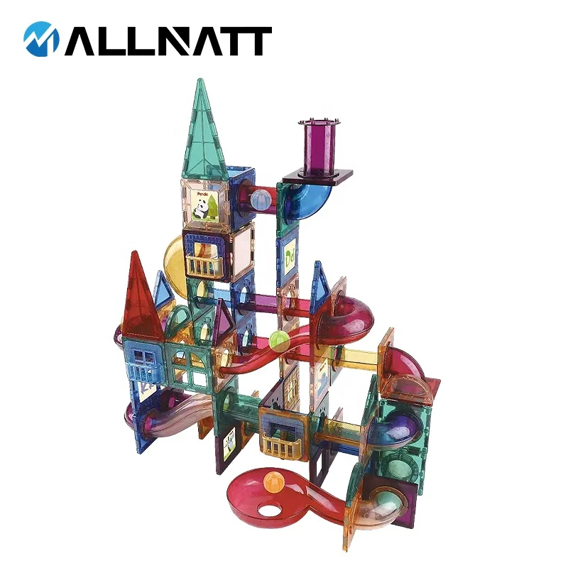 Hands-On 3D STEM DIY Magnetic Piping  Building Block Marble Ball Run Race Track Toy Set for Kids