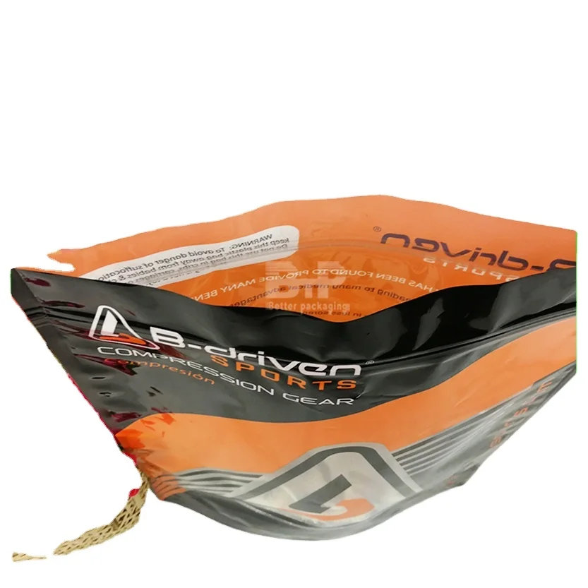 Sports Clothing Bags Zipper Packaging for Clothes/Bikini/Apparel/Shirt/Socks/Underwear Packing Garment Bags Plastic Pouch