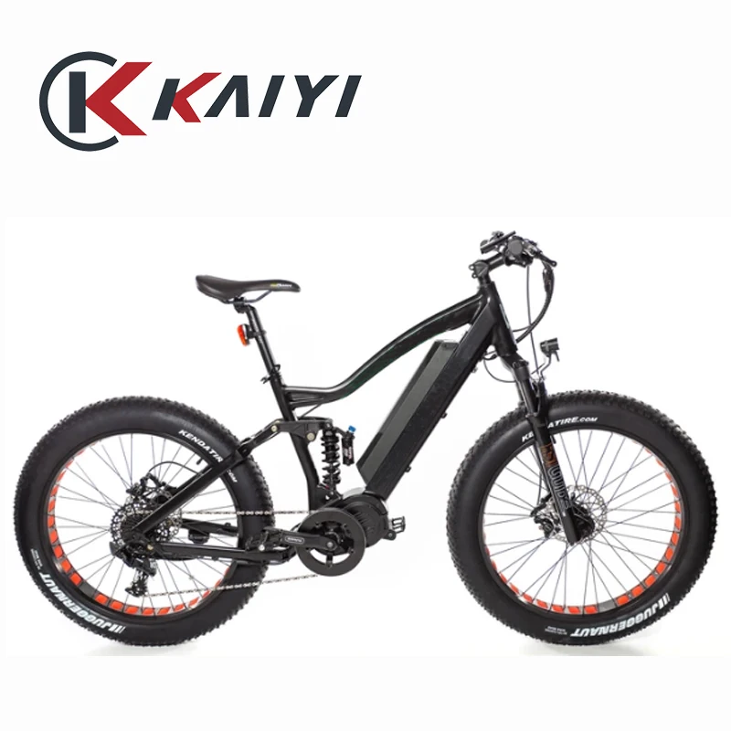 KAIYI Mid Motor Lithium Battery Fat Tire Electric Bike 48V 26*4.0 Sturdy Rad Factory Direct Sale 1000W 1500W Smart 9 Speed 21AH