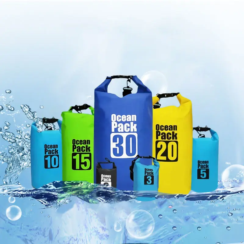 Custom Lightweight Waterproof Dry Bag Backpack Bag Roll Top Logo Premium Hiking Pvc Mesh Sack Boat Backpack Waterproof Dry Bag