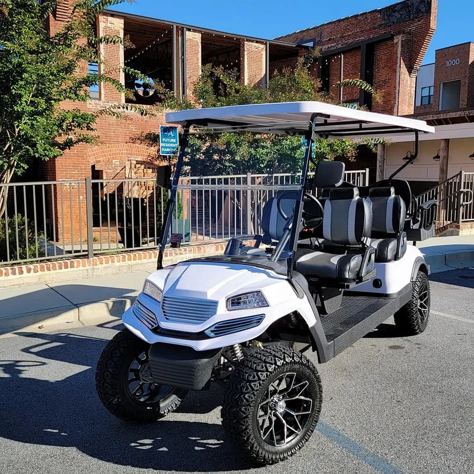 Street legal classic electric golf car 4 passenger, lihitum system off-road electric vehicle utility trailer