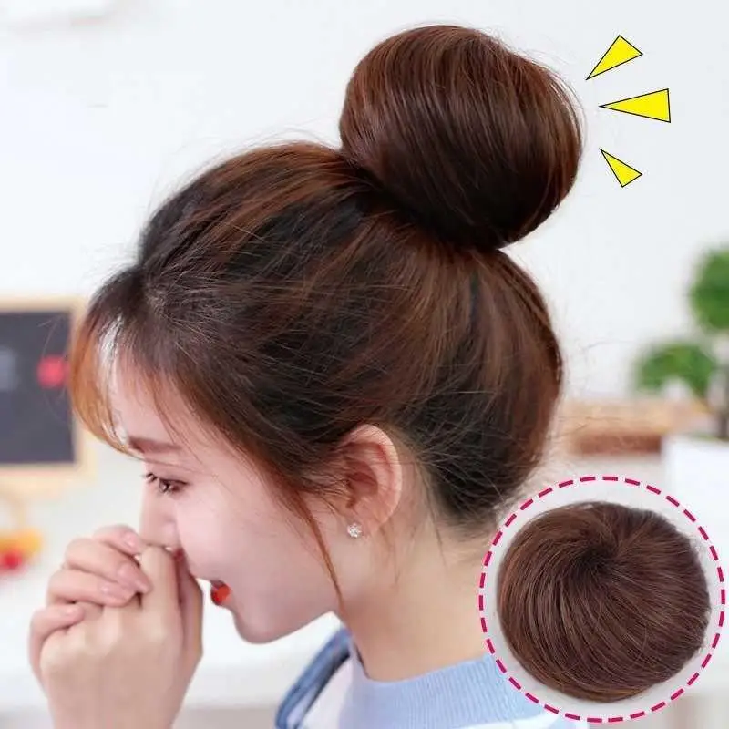 Zoesoul Drawstring Clip In Hair Bun Synthetic Straight Magic Hair Bun Maker Updo Donut Chignons Hair Piece for Women