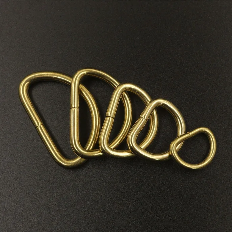 Solid Brass D-ring with seams brass D ring buckle for Handbag Strap Belt Purse Webbing Dog Collar Hardware
