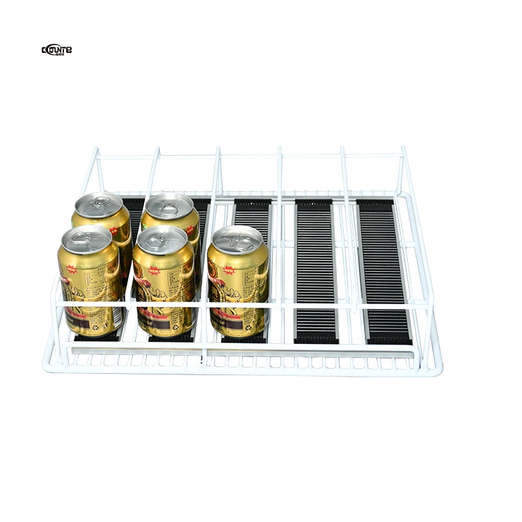Supermarket Convenience Store Beverage Cooler Glide Gravity Feed Shelf Roller Track Bottle Display Flex Glides