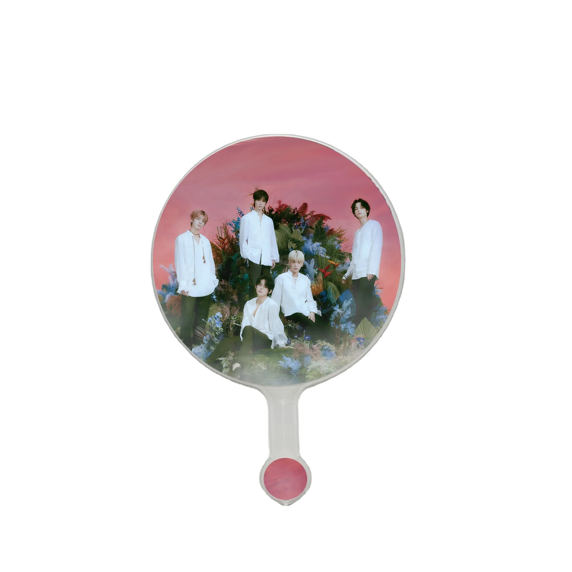 Изготовленные на заказ прозрачные ручные Поклонники KPOP K-pop, пользовательские фото, печатные ручные поклонники, круглый пластиковый веер