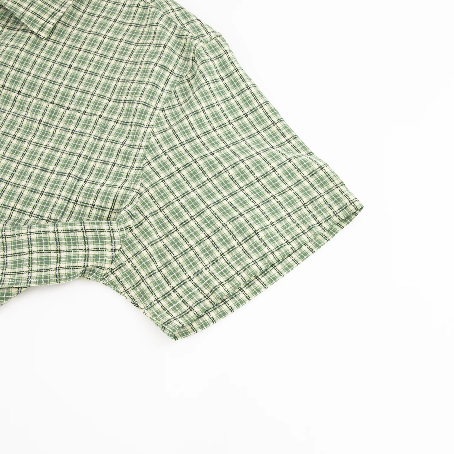 Checked Cotton Button Up Shirt Formal Work Vocation Shirt Wear Square Collar Short Sleeve Plaid Shirt