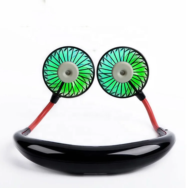 
2020 New Cooling Water Spray Mist Mini Usb Rechargeable Led Neckband Fan Hands Free Humidifier Neck Fan For Sports Home Office 