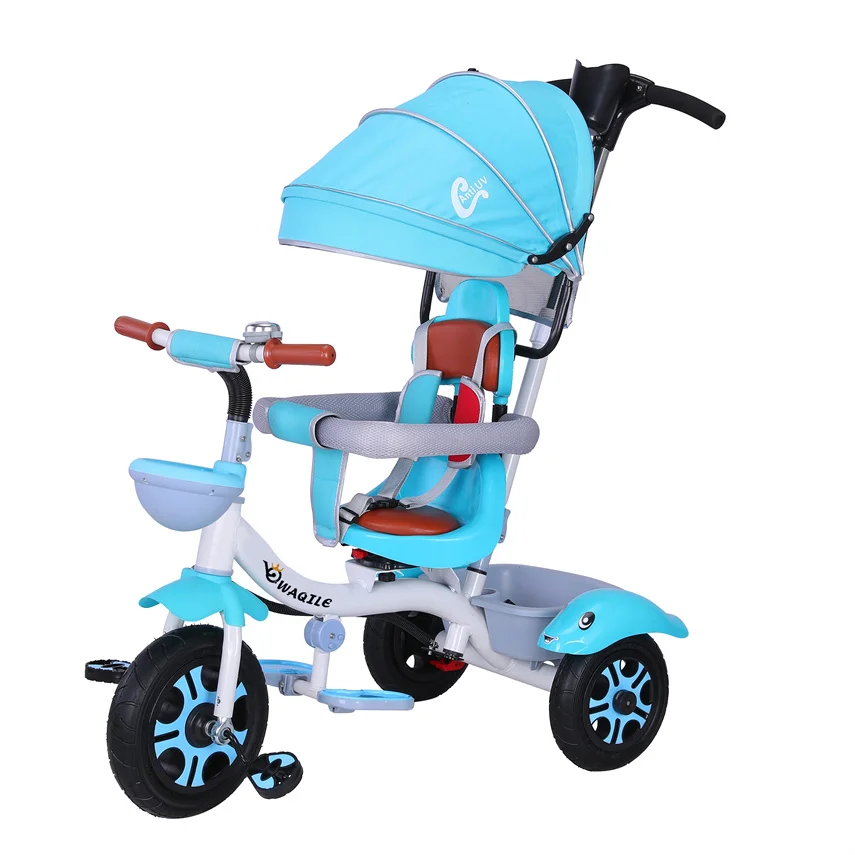 2022 hot selling for baby tricycle with push bar oem customized China cheap price for 2-8 years child baby tricycle 4in1