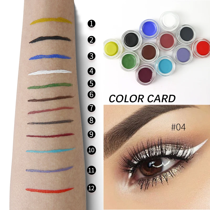 Black Eye Liner Gel Smudge Proof Long Lasting Waterproof Eyes Makeup Colorful Cosmetics Women Beauty Eyeliner