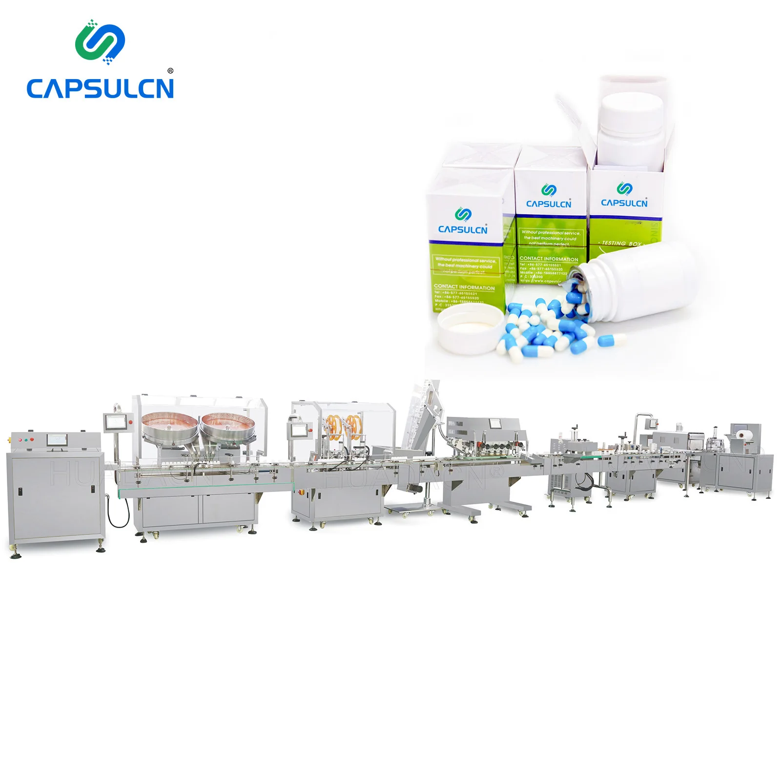 Автоматическая упаковочная линия для производства таблеток, машина для розлива и закупорки пластиковых бутылок в капсулах