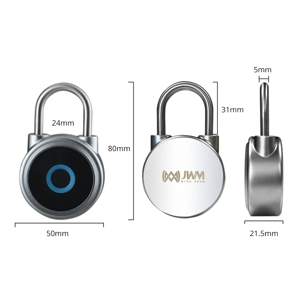 JWM digital safe locks electronic finger print lucchetto bicicletta intelligent room keyless rechargeable fingerprint padlock