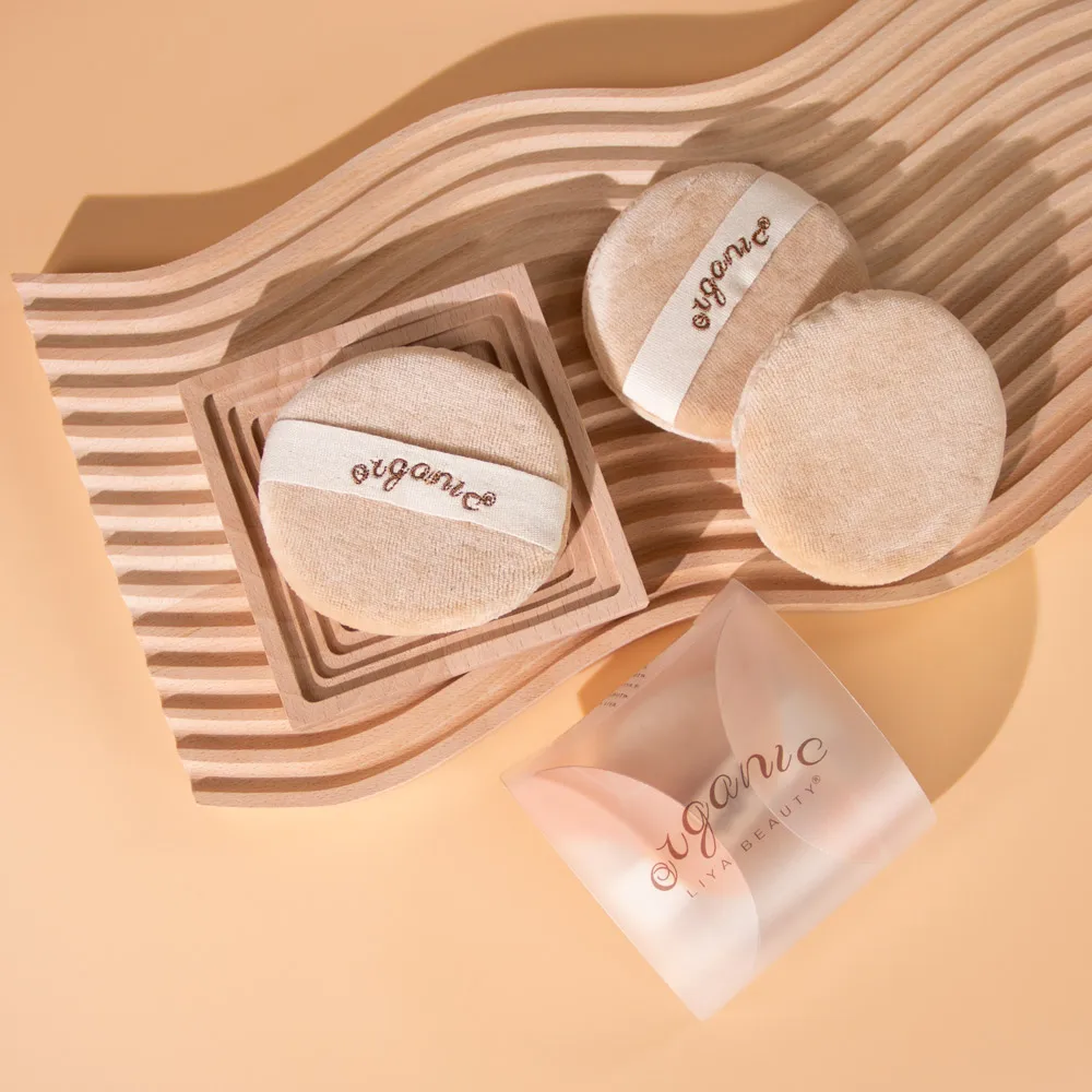 Organic cotton cosmetic puffs face powder sponge for makeup application tool