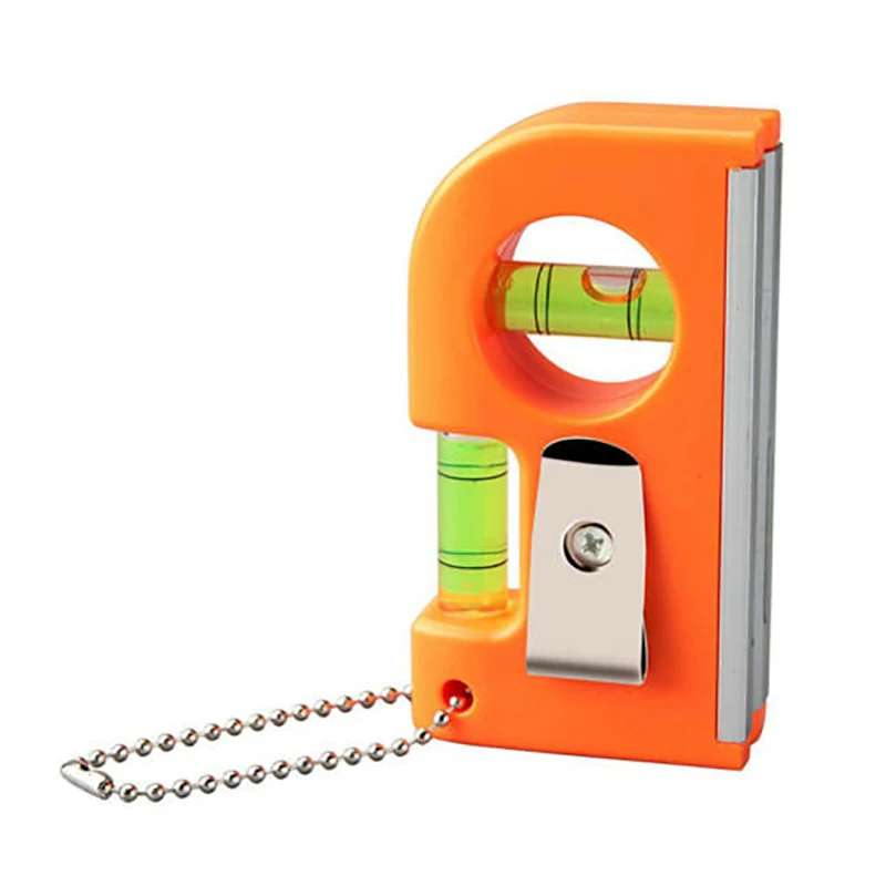 Mini Pocket Level Tool 2 Bubble Spirit Leveler Key Chain Hook Magnetic Balance Level Measuring Tool Precision Portable Level