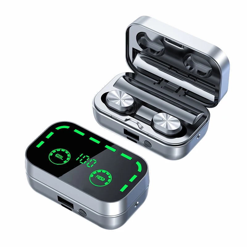 YD05 Mirror True Wireless Headset Headphones Sports In ear LED Mirror Digital Display Bluetooth Earphones Tws Earbuds