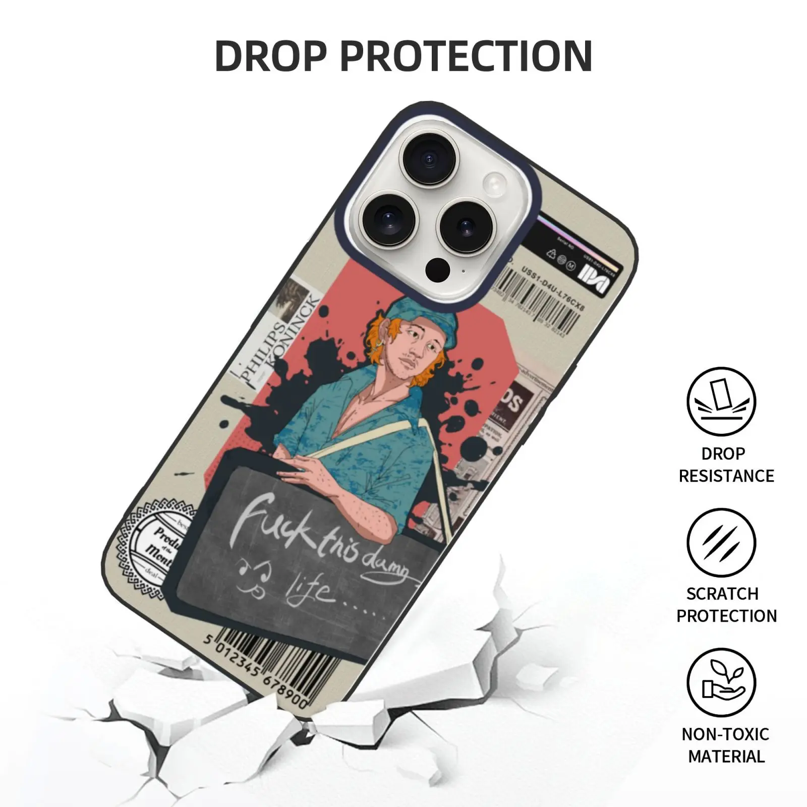 Мягкий стеклянный чехол для iPhone 15 (Три головки камеры)