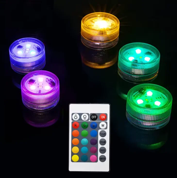 Cheap Mini Submersible Vases Tea Lights Waterproof Flameless Led Lights Small Candle Floating Flower Vase Night Light
