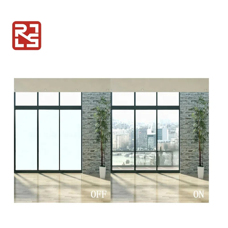 Rushui Sliding Doors Switchable Films Magic Glass Remote Control Dimming Tint Rejection Window Decoration  Balcony UV Block