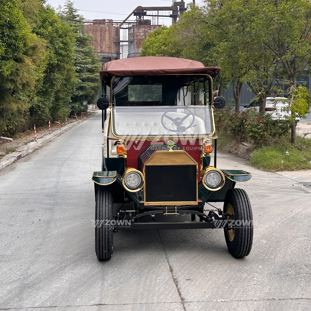 Dark Green Royal Vintage Prices Electric Golf Car Antique Electric Vintage Sightseeing Car Mini Retro Cars Fiat for Sale