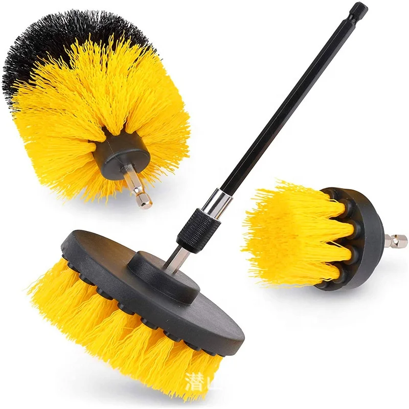 4 Pack Drill Brush Power Scrubber Cleaning Brush Extended Long Attachment Set Drill Scrub Brushes Kit for Kitchen and Car